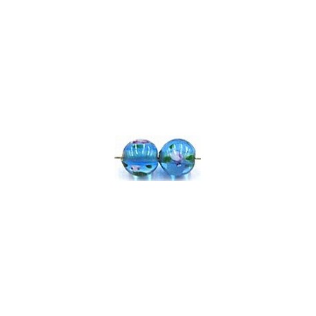 bloemkraal rond ca 8mm middenblauw 5st