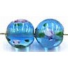 bloemkraal rond ca 8mm middenblauw 5st
