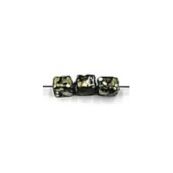 glaskr. blokje 7x5mm bruin/groen gemarmerd ca.25