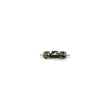 glaskr. blokje 7x5mm bruin/groen gemarmerd ca.25