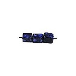 glaskr. blokje 7x5mm donkerblauw gemarmerd ca.25