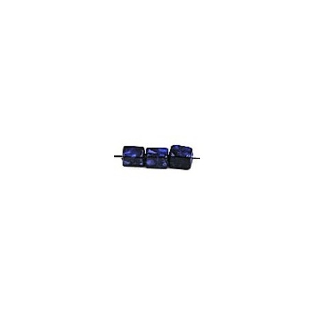 glaskr. blokje 7x5mm donkerblauw gemarmerd ca.25