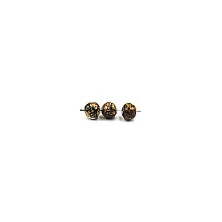 glaskr. rond 5mm bruin gemarmerd ca.25 st.