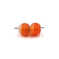 glaskr. rond 9mm oranje gemarmerd 10st.