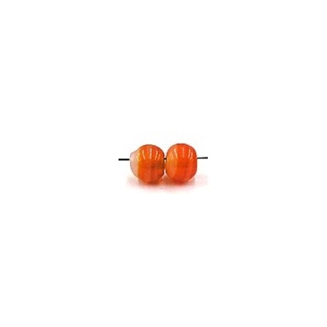 glaskr. rond 9mm oranje gemarmerd 10st.