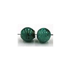 glaskr. rond 9mm groen gemarmerd 10st