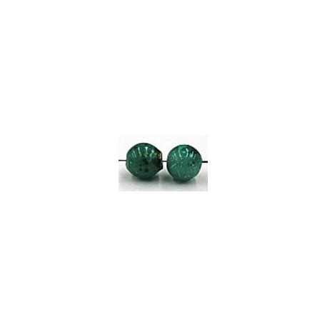 glaskr. rond 9mm groen gemarmerd 10st