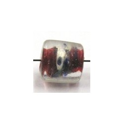 silverfoilband gespikkeld 10x10mm rood 5st.