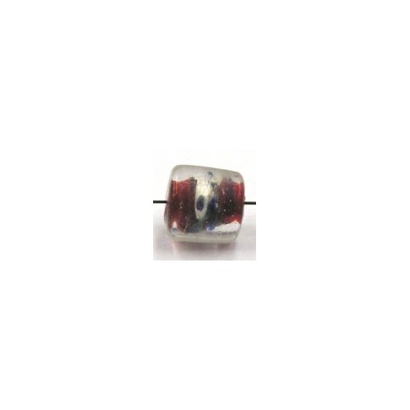 silverfoilband gespikkeld 10x10mm rood 5st.