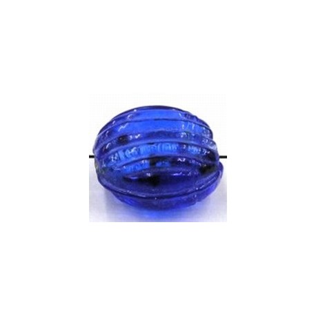 silverfoil geribde schijf 16x10mm blauw 2st.