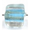 glaskraal blokje 8x8mm transp. turkoois kern 10st