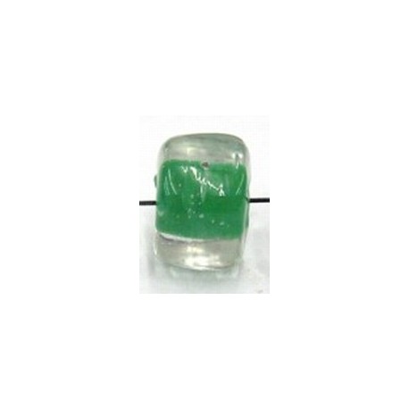 Glaskraal 18mm wit met blauwe strepen 3st.