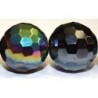 Facetkraal rond 18mm zwart AB streng 10 stuks
