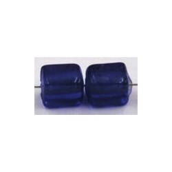 Glaskraal 8mm blokje blauw 10st