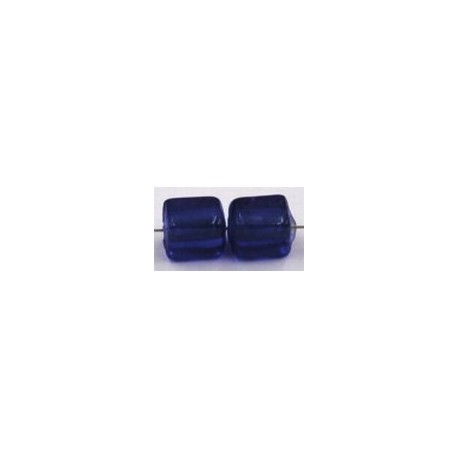 Glaskraal 8mm blokje blauw 10st