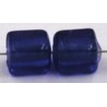 Glaskraal 8mm blokje blauw 10st