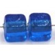 Glaskraal 8mm blokje helder blauw 10st