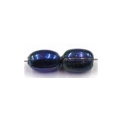 glaskraal geribbeld 20x10mm rood 5st