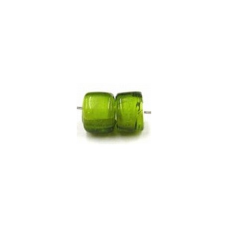 glaskraal 5x7mm groen/witte kern 25st