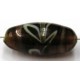 glaskraal ovaal 28x12mm bruin bewerkt p.st.