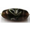glaskraal ovaal 28x12mm bruin bewerkt p.st.