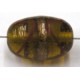 glaskraal ovaal 18x12mm bruin/goudband p.st