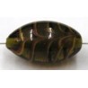 glaskr. ovaal 25x14mm bruin/geelrode strepen p.st.