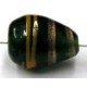 glaskr. druppel 14x18mm groen/goudgeelstreep p.st