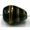 glaskr. druppel 14x18mm groen/goudgeelstreep p.st