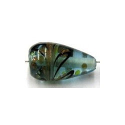 glaskr. druppel 21x13mm aqua bewerkt p.st