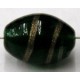 glaskraal ovaal 18x13mm groen goudband p.st