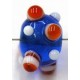 glaskraal pukkels 11mm blauw oranje/witte ogen 5st