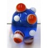 glaskraal pukkels 11mm blauw oranje/witte ogen 5st