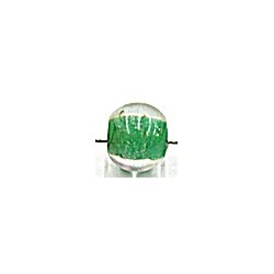 glaskraal rond 8mm transp. groene kern 25st