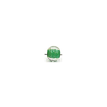 glaskraal rond 8mm transp. groene kern 25st