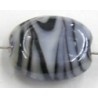 Glaskr. 15x12mm plat wit/ zwart gestreept 20st