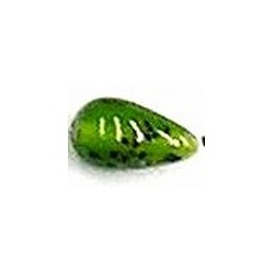 Glaskraal druppel 18mm groen met spikkels 5st