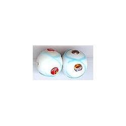 Glaskraal rond 12-13mm creme bewerkt 5st.UL