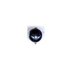 Glaskraal schijf 9x15mm wit/blauw 2st