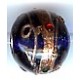 Glaskraal 15mm transp pruisischblauw/goud 5st