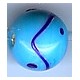Glaskraal 13mm rond babyblauw met strepen 5st.UL