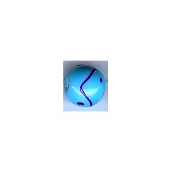 Glaskraal 13mm rond babyblauw met strepen 5st.UL
