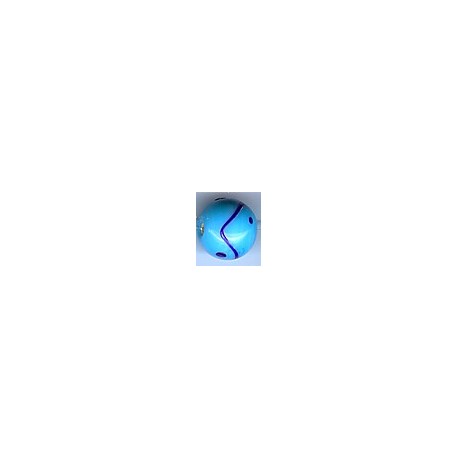 Glaskraal 13mm rond babyblauw met strepen 5st.UL