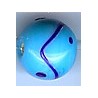 Glaskraal 13mm rond babyblauw met strepen 5st.UL