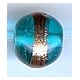 Glaskraal 12mm transp turkoois goud 5st.