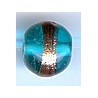 Glaskraal 12mm transp turkoois goud 5st.
