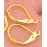 Oorhaakje 13mm met scharnier 925zilver 18K verg.pp