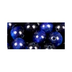 Edelsteen 6mm Tijgeroog blauw ca 60st..