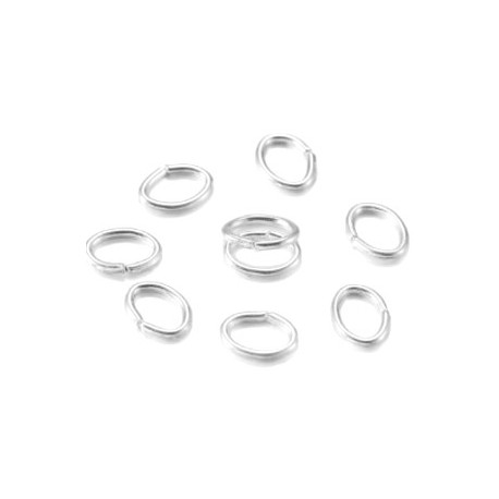 Ovale ringetjes 5X4mm zilverkl. 25st