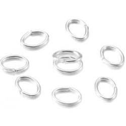 Ovale ringetjes 7X5mm zilverkl. 25st